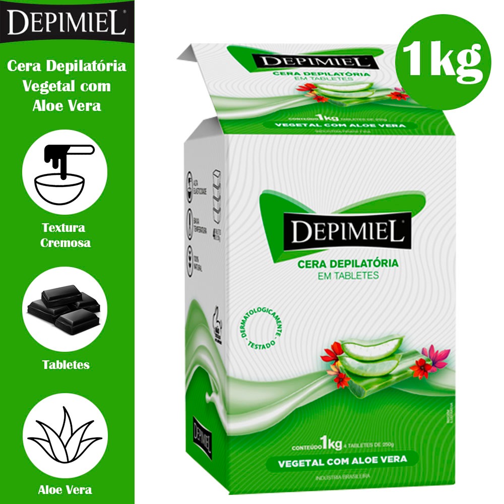 Depimiel Cera Em Tabletes Vegetal Aloe Vera 1kg em Oferta na Shopee