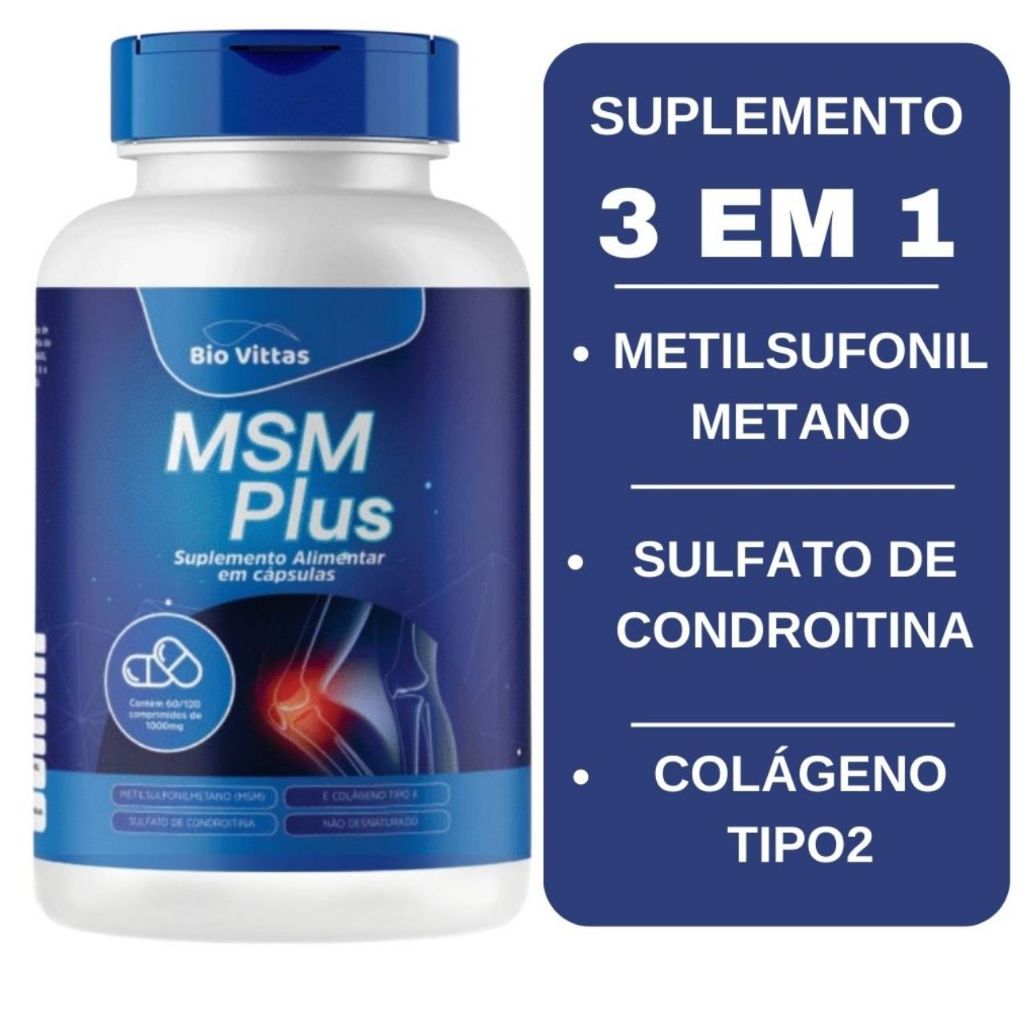 MSM Condroitina Colágeno Tipo 2 - 120 Comprimidos- Original Bio Vittas