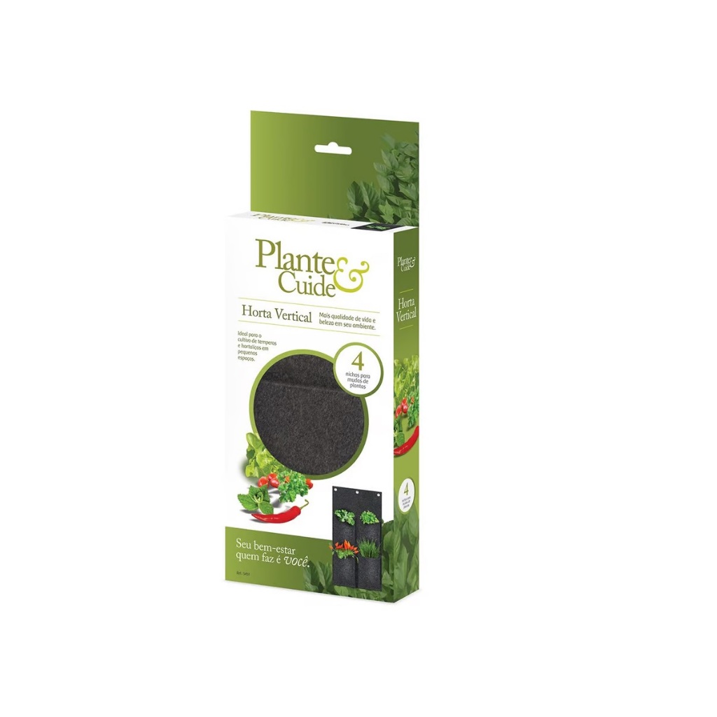 Horta Vertical Em Feltro Para Plantas Flores Temperos 4 Nicho Para Mudas Sementes