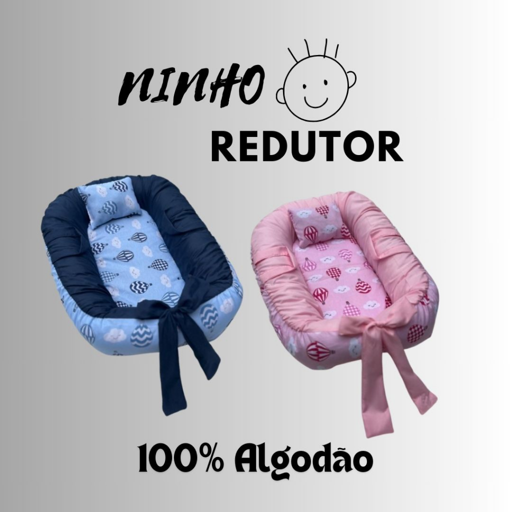 Ninho Redutor De Berço Ajustável Com Travesseiro Para Bebe Recém Nascido Apoio Para Maternidade