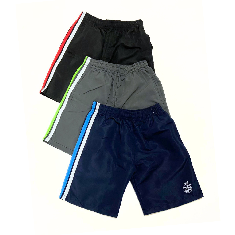 Kit 3 Bermuda Infantil Tactel OX SILVER Bolsos Frente Costa