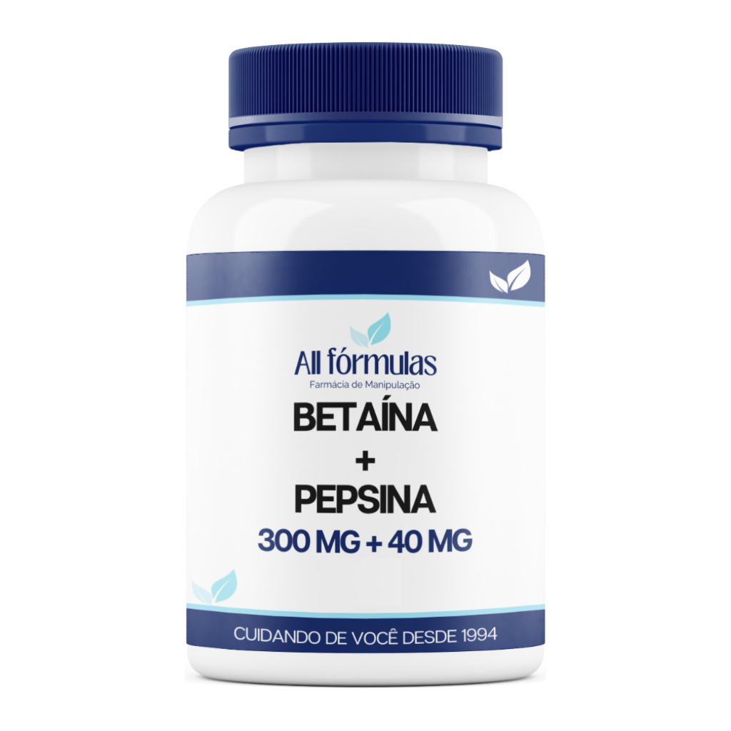 Betaína 300mg + Pepsina 40mg - 60, 120, 180 Cápsulas em Oferta na Shopee
