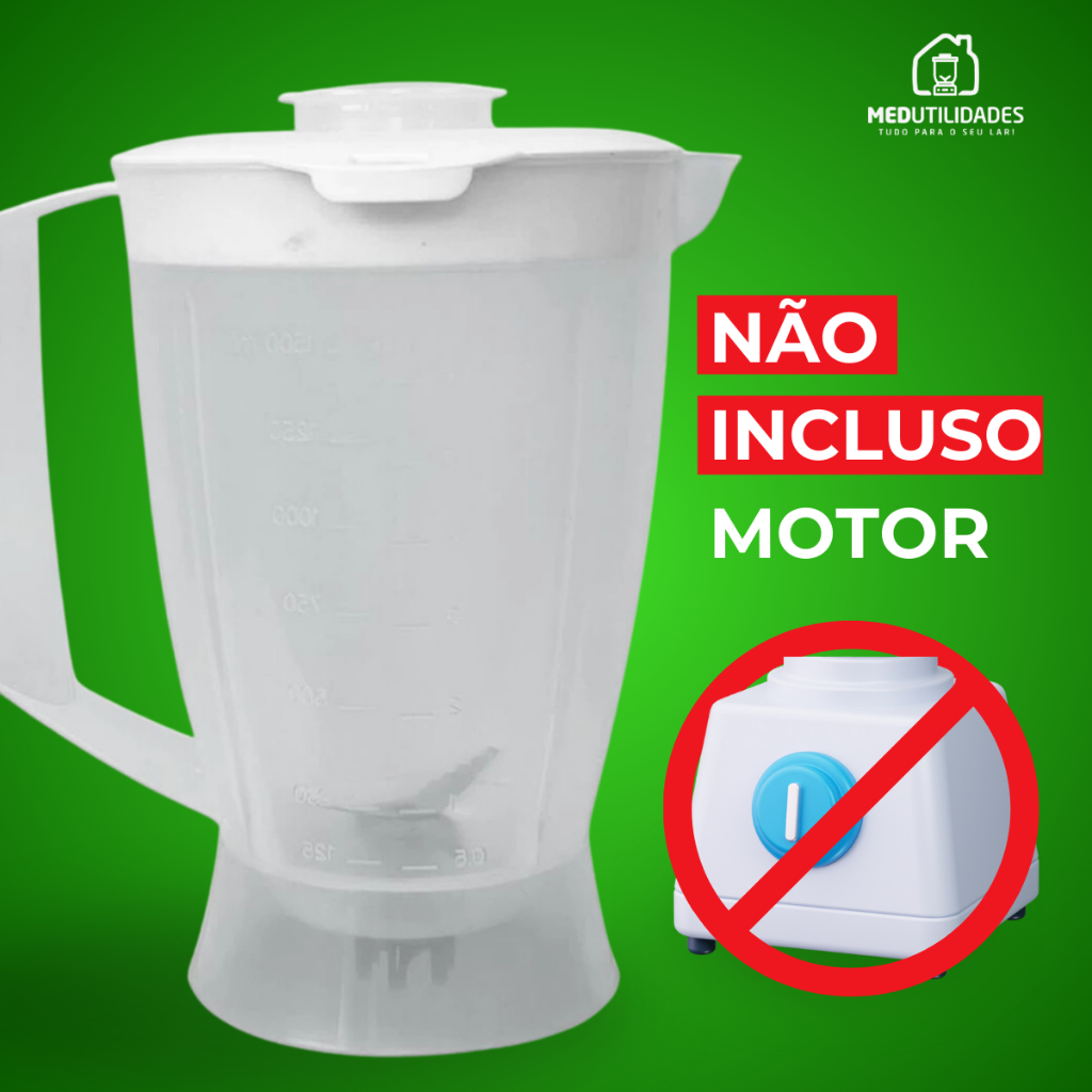 Copo serve para Walita Liq Faz RI 1720/RI1730/RI2008 /RI2009/RI2034 Tranlúcido tampa Branca