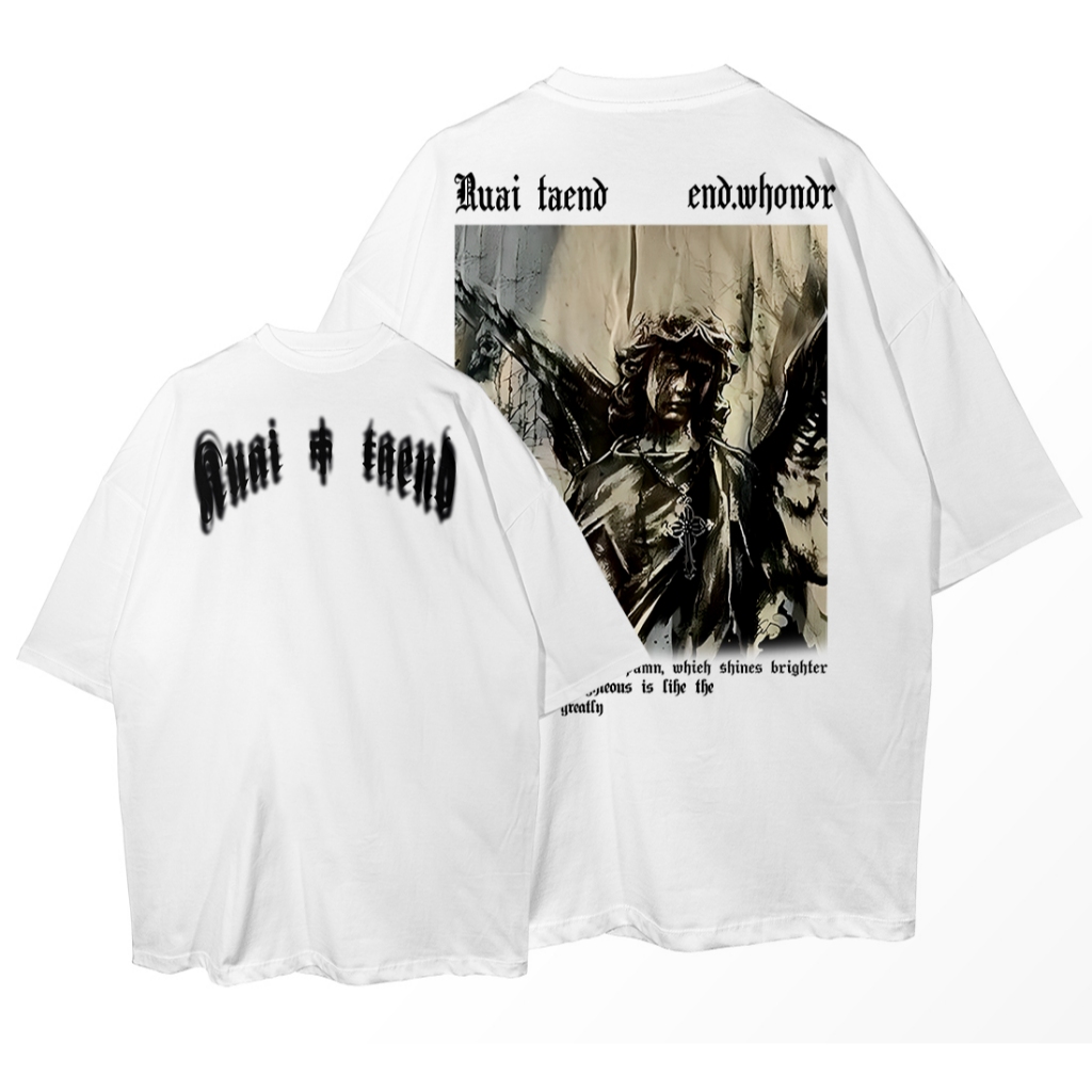 Camiseta StreetWear Oversized Angel Black Retro Streetwear Camisa Unissex