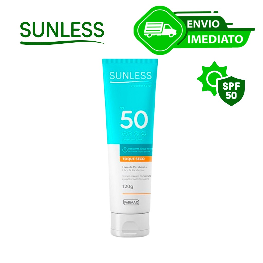 Protetor Solar Facial Toque Seco FPS 50 Toque Seco 120g Sunless Envio Imediato