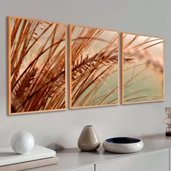 Quadro Exclusivo Grande com Moldura Folhagem Seca Para Sala Hall e Quarto