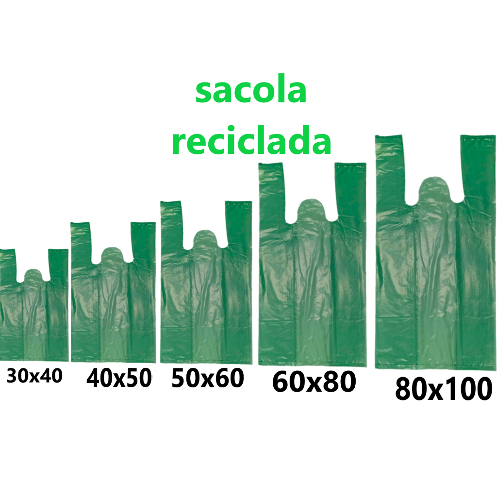 Sacola Verde Reciclada 1KG Varios Tamanhos em Oferta na Shopee