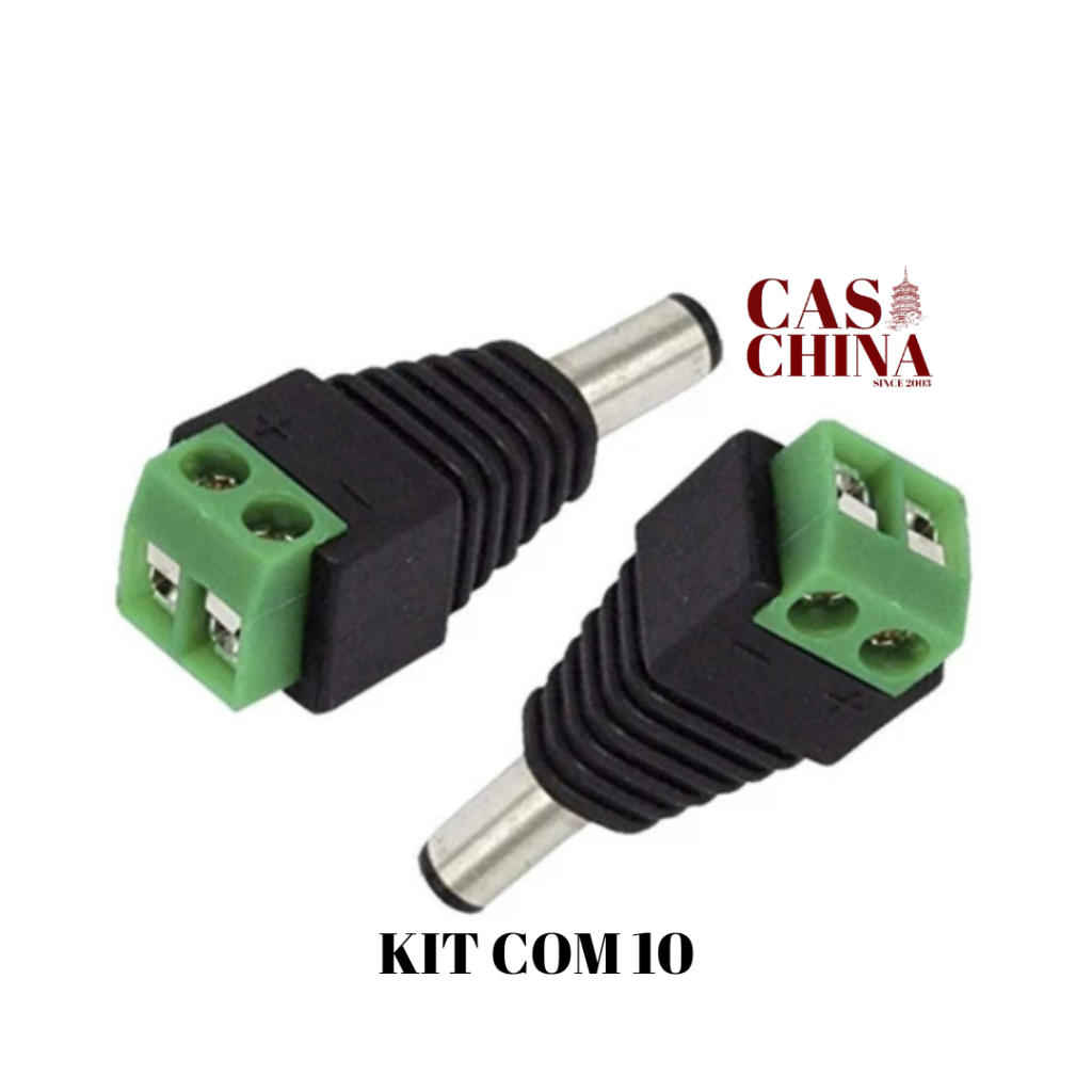 Kit com 10 P4 Macho Borne ou 10 P4 Femea Borne - Conector Cftv
