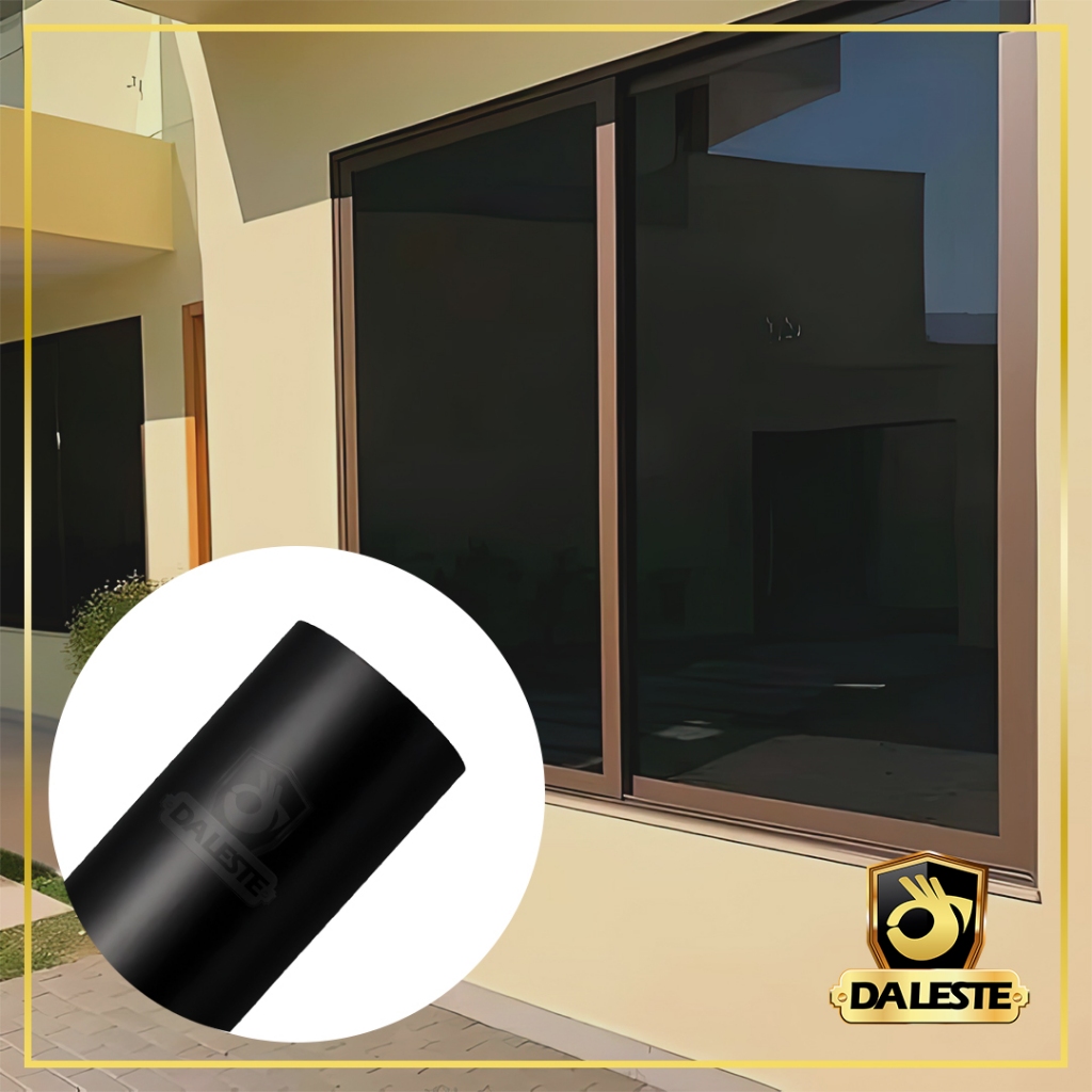 Adesivo Vinil Preto Blackout Bloqueia Luz Solar Janela Vidro Porta Box Pode Lavar