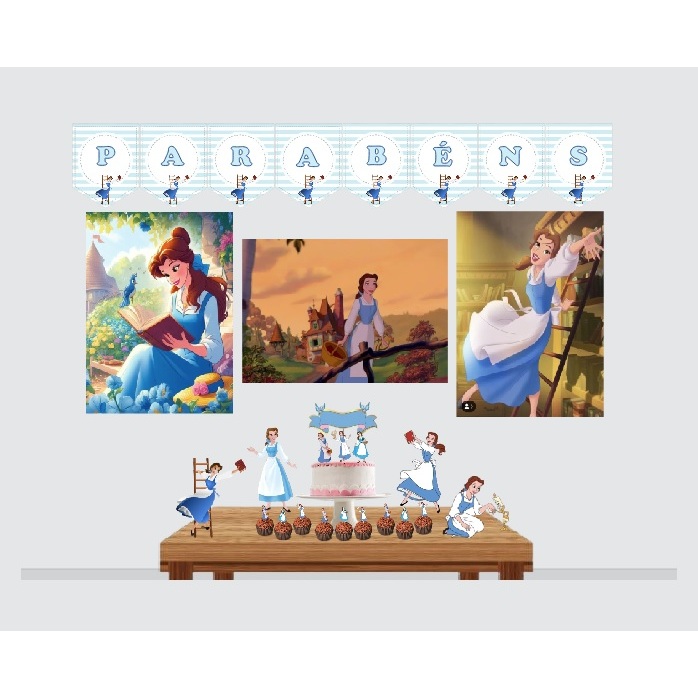 Kit Só um Bolinho Bela Camponesa Decoração de Festa Em Casa Offset/Fotográfico