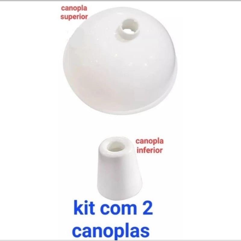 kit com 2 canoplas copo para ventilador de teto universal