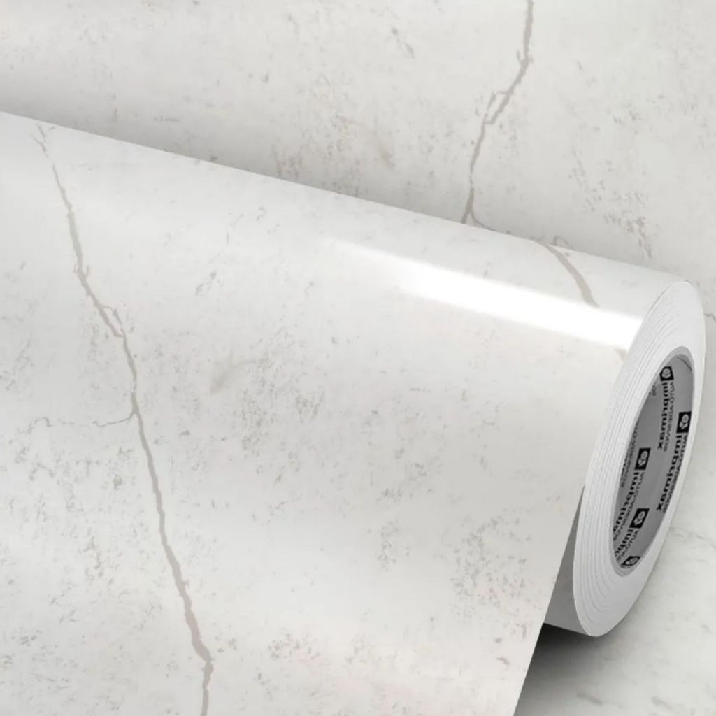 Papel Adesivo Em Vinil Mármore Marquina Branco Lavável Imprimax