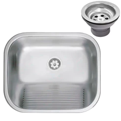 Tanque De Encaixe Com Válvula Aço Inox Acetinado 40X40X22cm 25L Grande Pia Cozinha Tramontina
