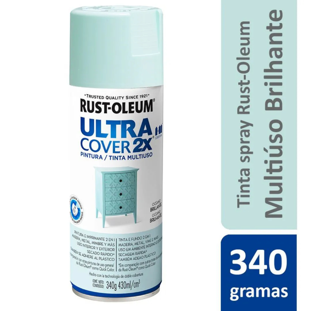 Tinta Spray Cobertura Oceano Brilhante Ultra Cover Rust Oleum - Home & Living