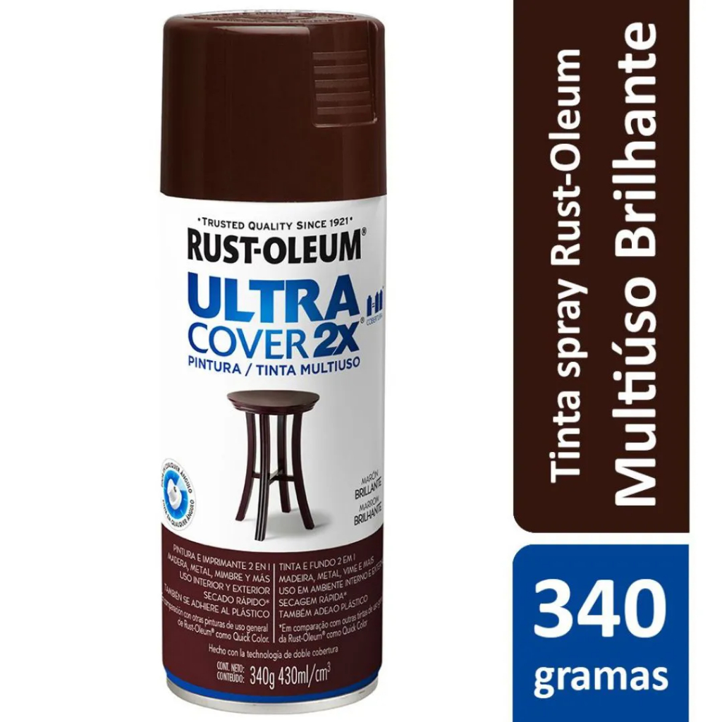 Tinta Spray Cobertura Marrom Brilhante Ultra Cover Rust Oleum - Home & Living