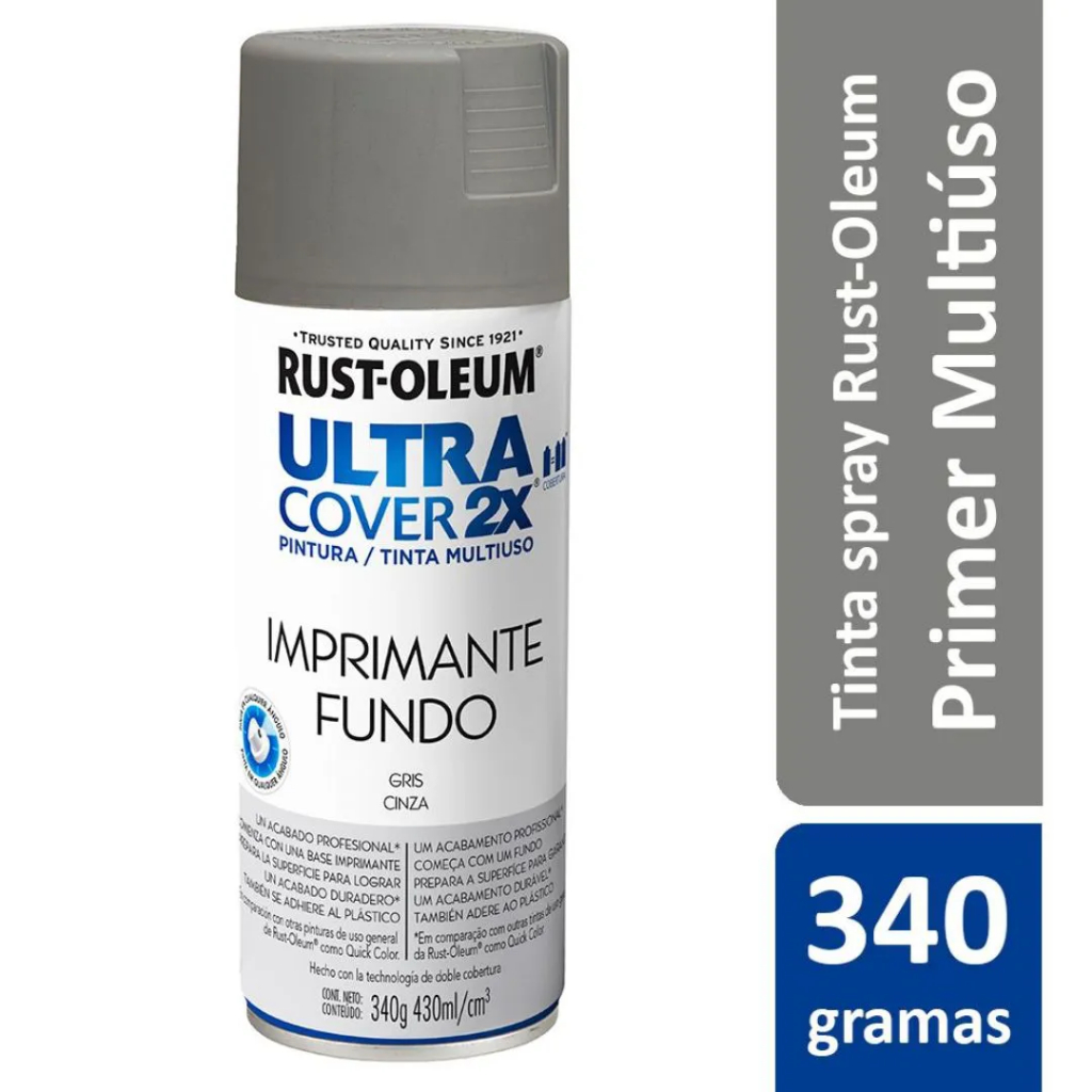 Tinta Spray Imprimante Cinza Fosco Ultra Cover Rust Oleum - Home & Living