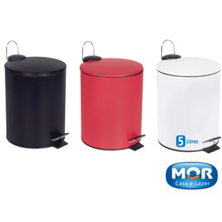 Lixeira Modern Pedal Mor 5l Preto Branco Vermelho Escritório Cozinha Banheiro em Oferta na Shopee