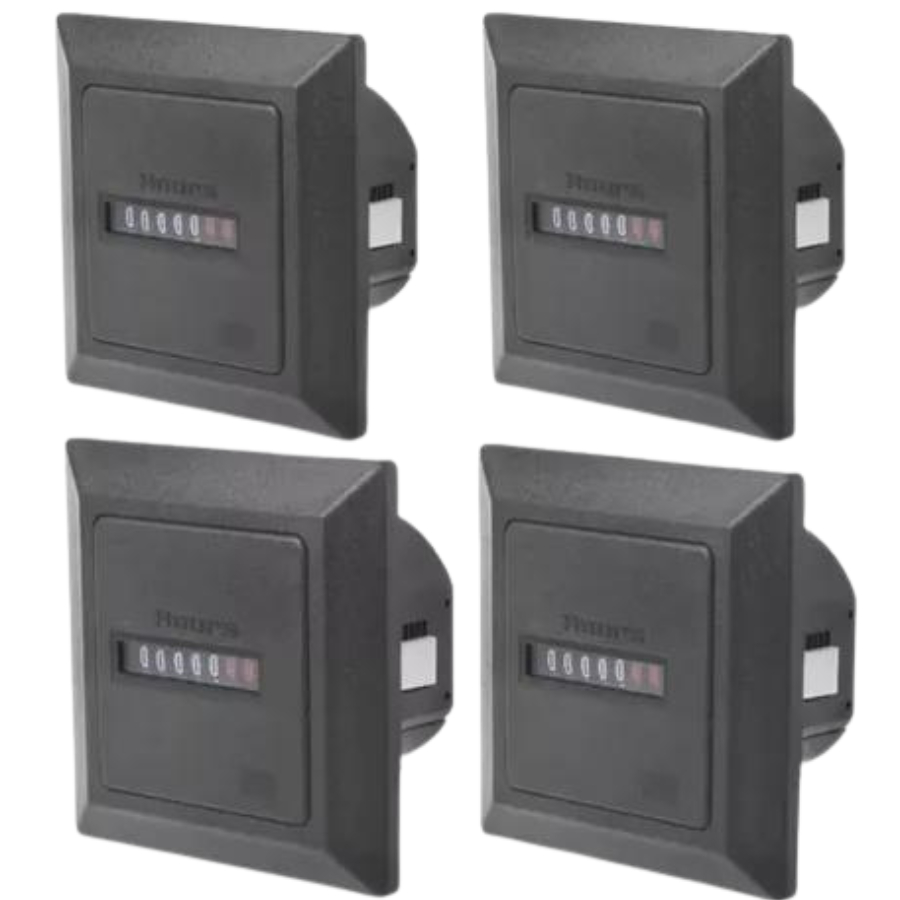 Kit C/ 4 Contador De Horas Horimetro | 220-240 V/50 Hz Ac Preto
