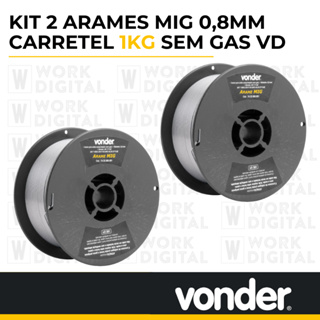 Kit 2 Arames Solda Mig / Mag Revestido Para Uso Sem Gás 0,8mm 1kg Vonder em Oferta na Shopee