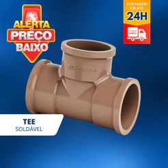 T Tee para Água Soldável Krona/PLASTUBOS Marrom 20MM 25MM 50MM