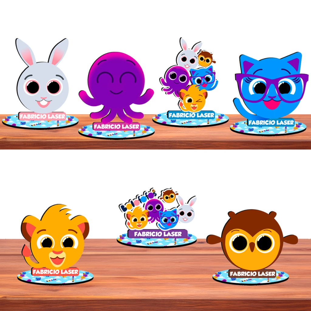 Centro De Mesa Bolofofo Personalizado Nome e Idade 10 cm Lembrancinha Aniversário Enfeite Decoração