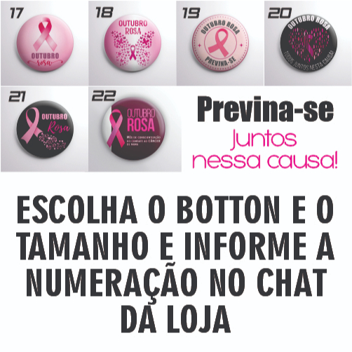 Outubro Rosa Botton 2,5cm 3,5cm 4,5cm Boton Botom Broche Pin — imagem 2 de 2
