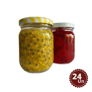 KIT com 24 Potes de Vidro Geleia 200ml com Tampas Metálicas e Lacres - Multiuso em Oferta na Shopee