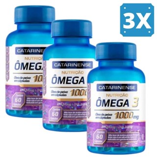 Kit Com 3x Ômega 3 1000mg Catarinense C/60 EPA 540mg DHA 360mg em Oferta na Shopee