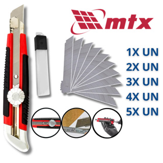 Kit 1/2/3/4/5UN Estilete Profissional MTX + Kit 10 Lamina para Estilete 18mm Estilete Emborrachado em Oferta na Shopee