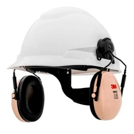 Capacete Ajuste Fácil H-700 Branco 3M + Abafador Peltor 3M H6P3E 17db CA 29706