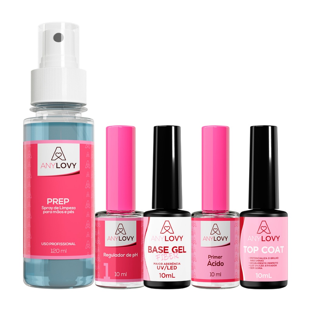 Any Lovy - Prep Antisséptico Regulador De Ph Gel Base Fiber Primer Ácido Top Coat