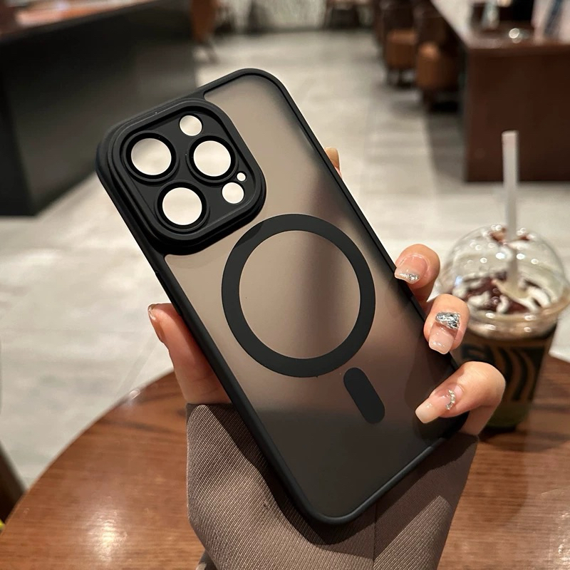 ②Capa Magnética De Fosca Translúcida De proteção de câmera Para iPhone12 13 14 Promax Cobertura De Carga Sem Fio Magsafe em Oferta na Shopee