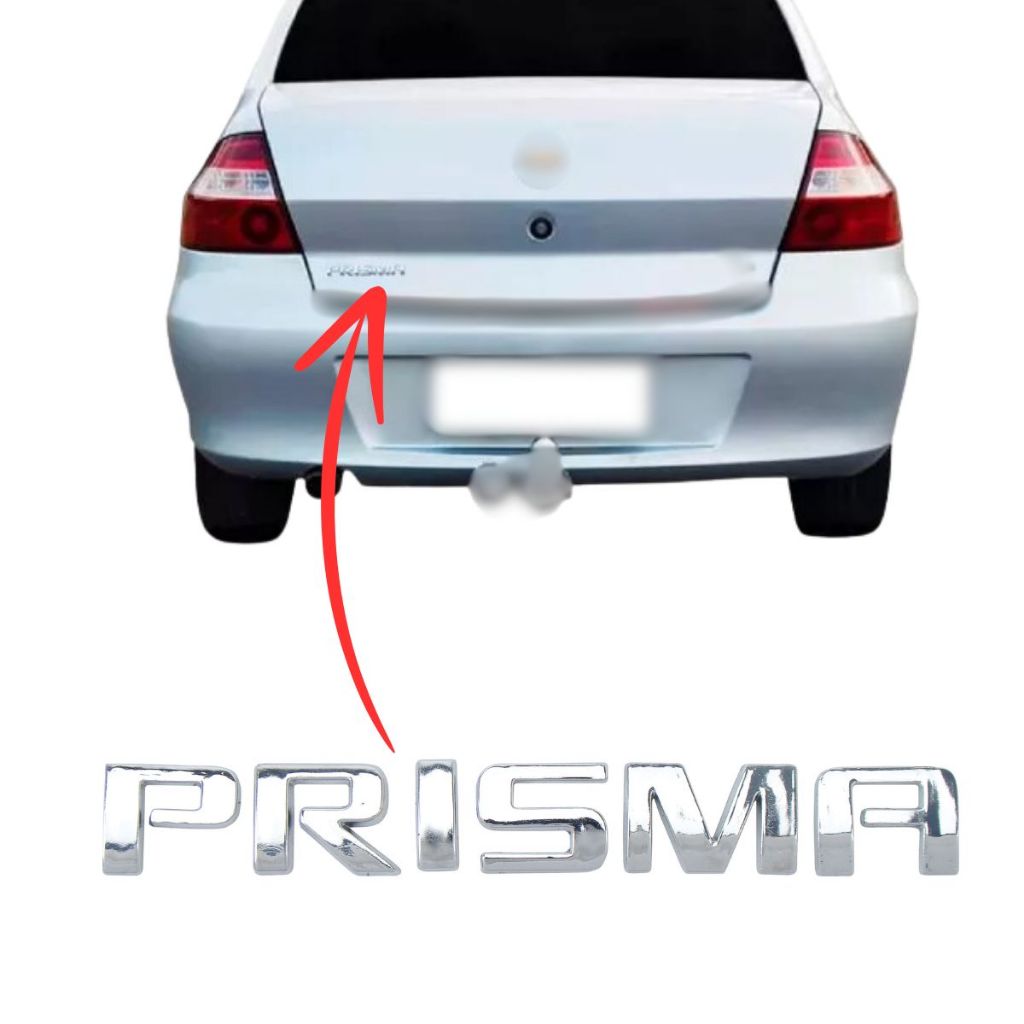 Emblema Letreiro PRISMA 2007 a 2019 Cromado ou Preto