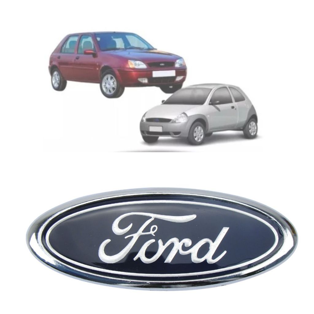 Emblema logo ford oval do Porta Mala ou Grade  reto – carros 1985 a 1996 – 115x46x6mm em Oferta na Shopee