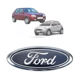 Emblema Logo ford oval do Porta Mala ou Grade emblema reto carros ano 1985 a 1996 medida 115x46x6mm