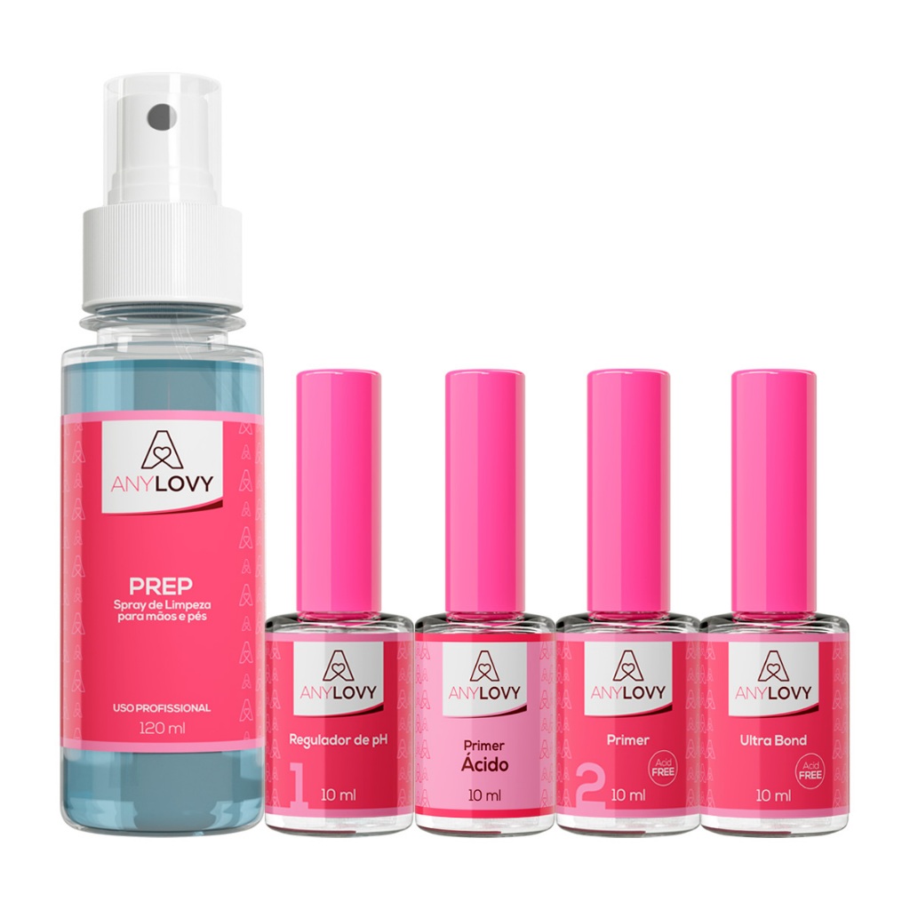 Kit Any Lovy Prep Higienizador Regulador De Ph Primer Ácido Primer Sem Ácido Ultrabond