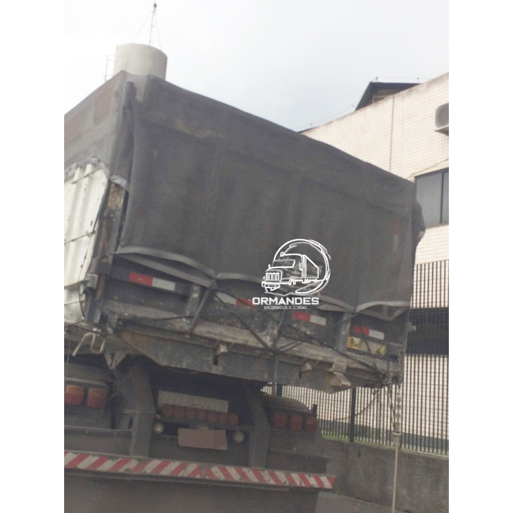 Lona Tela Proteção Para Caminhão, Caçambas de Sucatas e Entulhos Cor Preta Med.7x4