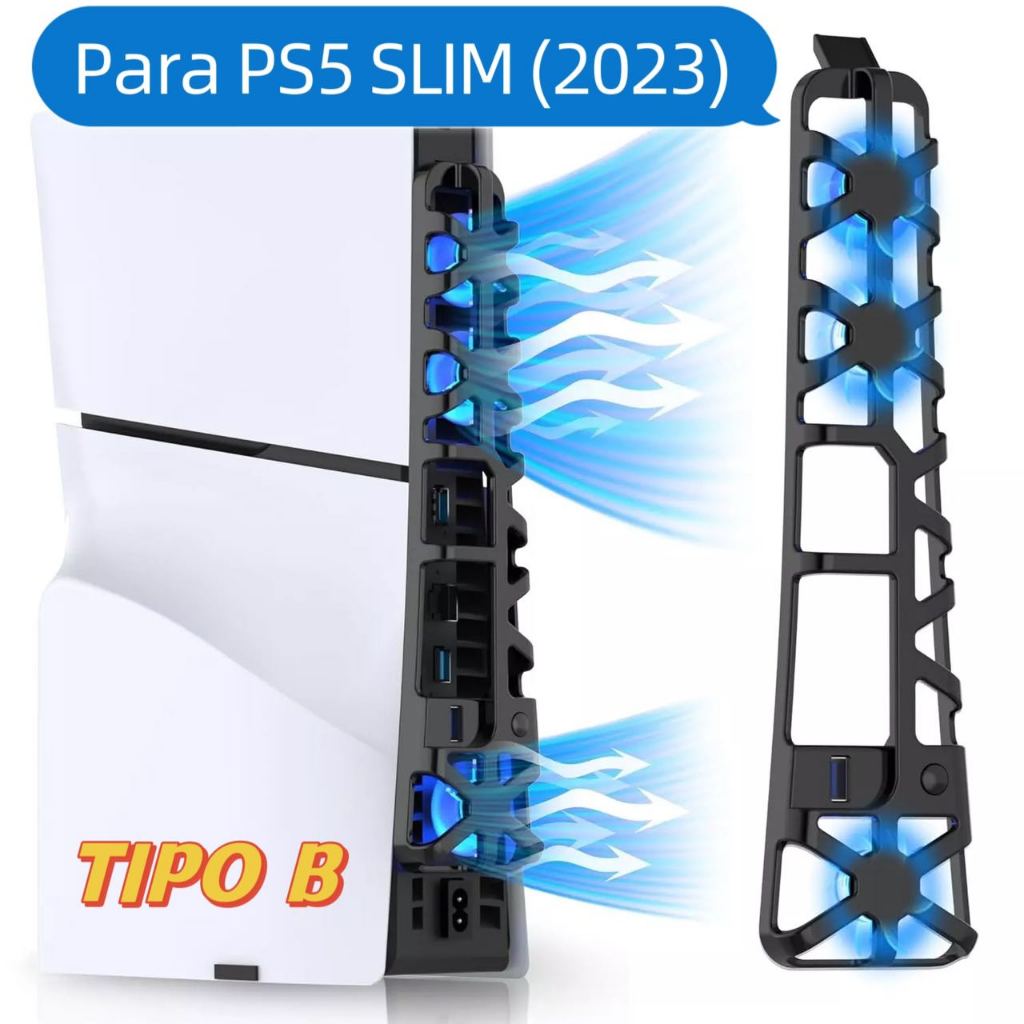 Adequado Para O PS5 Host Cooling Fan Playstation 5 Radiador Azul Traseiro DOBE/ Ventilador DOBE PS5 Slim Cooling Fan
