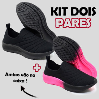 Tênis Meia colorido Feminino Botinha Ortopédico Esportivo Slip On Casual confortável