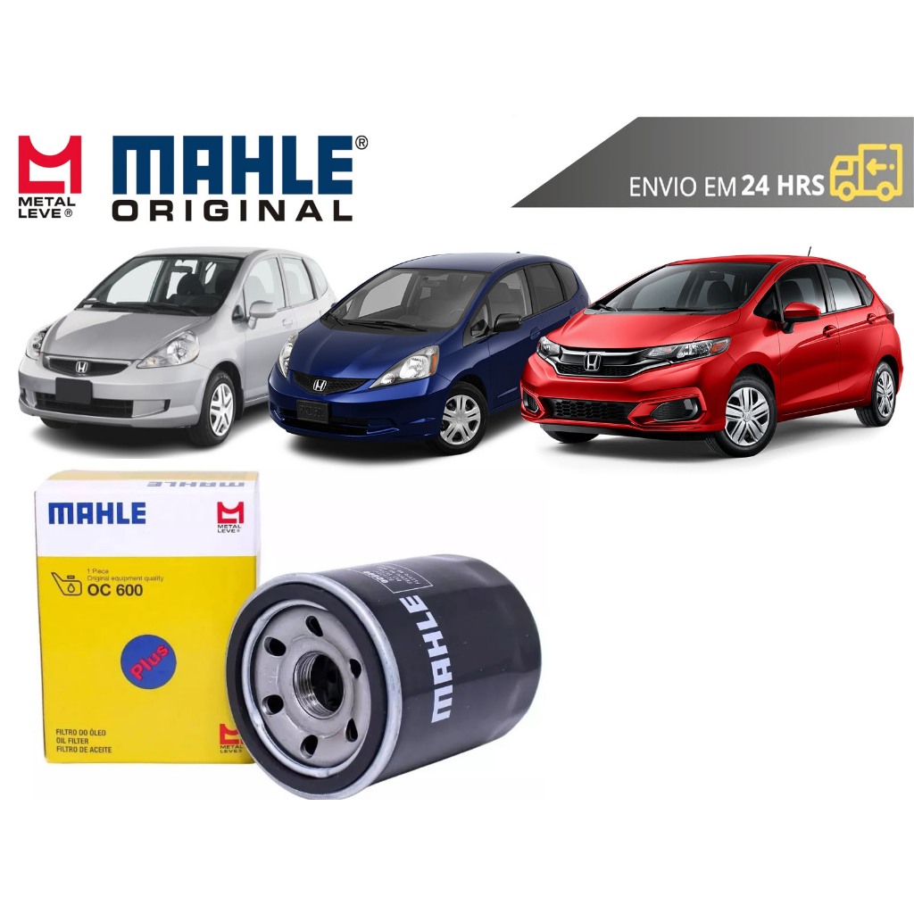Filtro de Óleo Honda Fit 1.4 1.5 de 2003 a 2021 Original Mahle Metal Leve em Oferta na Shopee