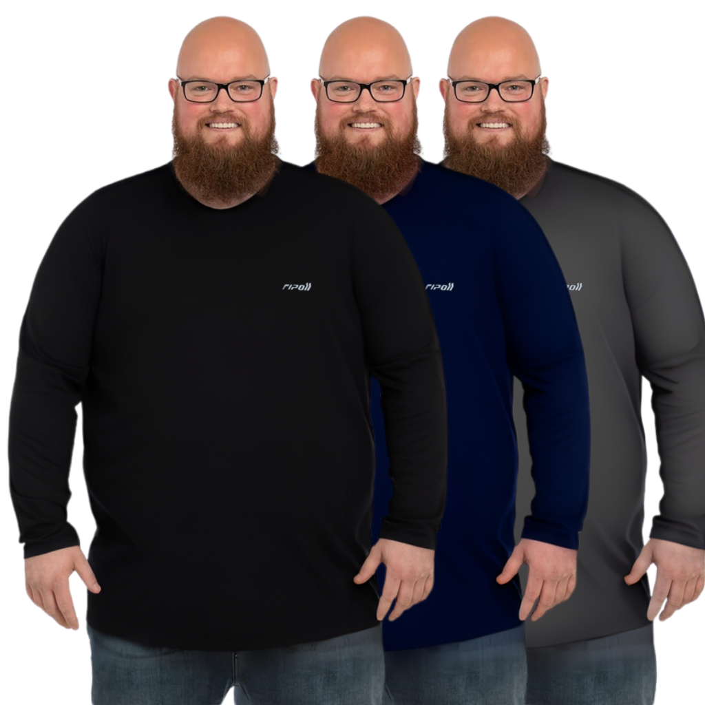 Kit 3 Camiseta Camisa Plus Size Manga Longa Uv Extra Grande Termica