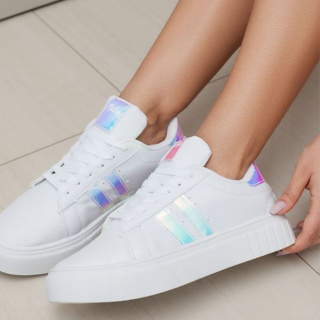Tênis Furta Cor Imigrante Sintetico Branco Holografico Adulto 34ao40 em Oferta na Shopee
