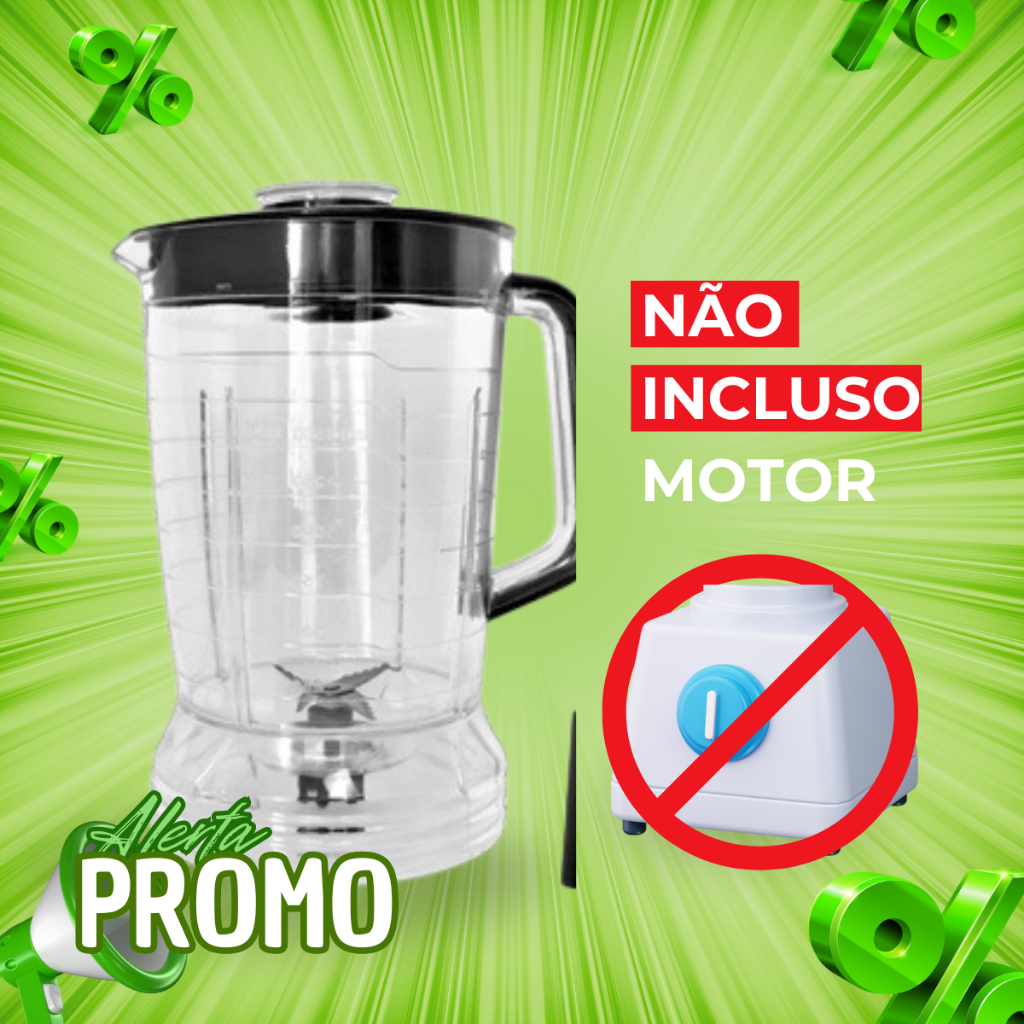 Copo de Liquidificador serve para Arno Power Max 1000w/ Arno Mult Chef 600w Ln55 4 Em 1 Cristal