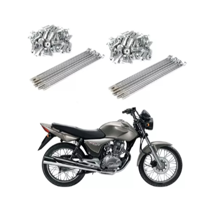 Kit C/2 Jogo Raio Inox Cg Titan 125 Fan 125/150/160 Start(Freio Tambor)