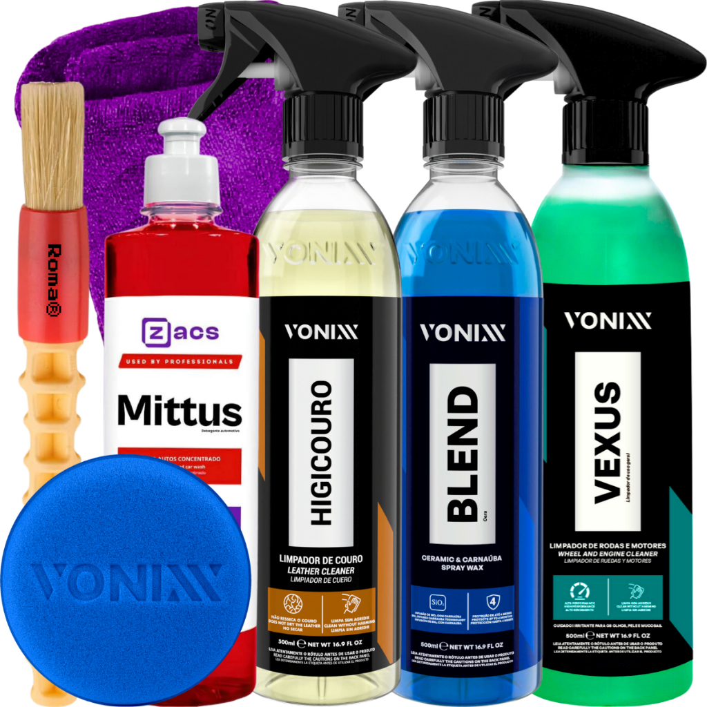 Kit Limpa Rodas Shampoo Mittus Higicouro Blend Spray Vonixx - Spare Parts and Accessories for Vehicles