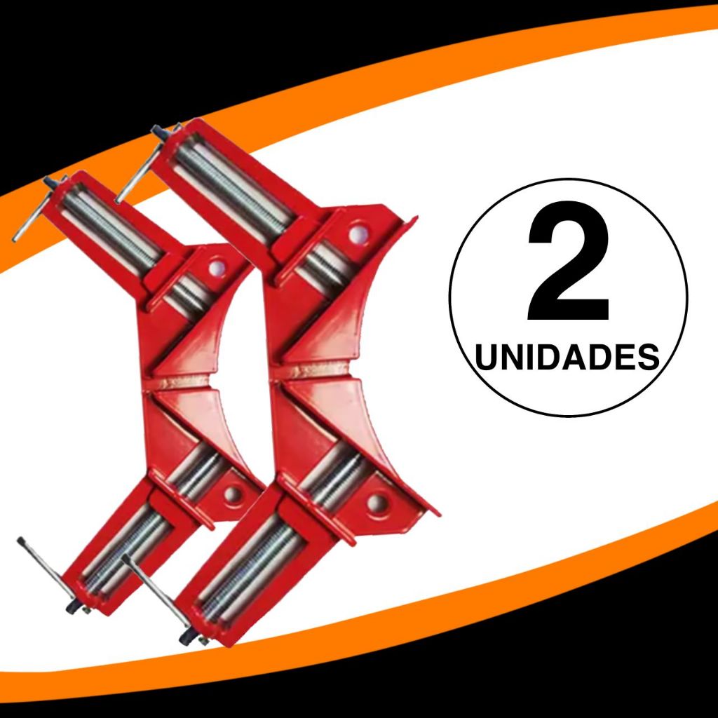 KIT com 2 Grampos Sargento Angular 90° Graus 3" Polegadas REFORÇADO 100% EM AÇO
