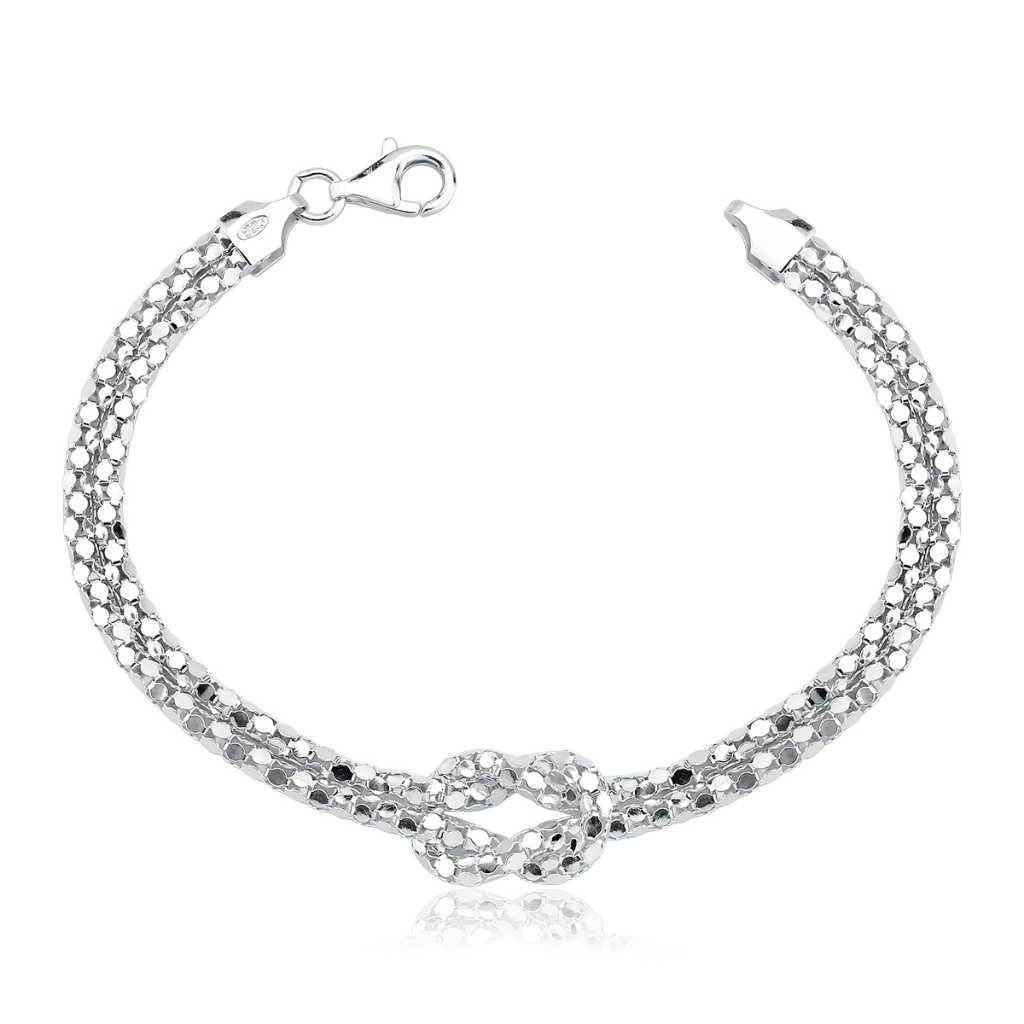 Pulseira Feminina de Prata 925 Cobra com Nó em Oferta na Shopee
