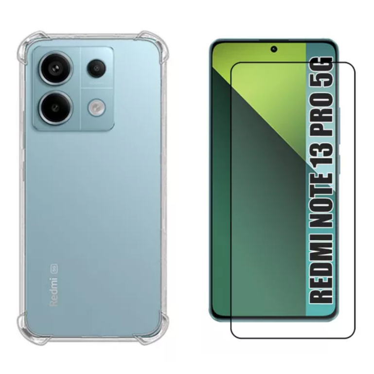 KIt Pelicula Vidro 3D Xiaomi Redmi Note 13 Pro 5G + Capa Capinha Anti Shock