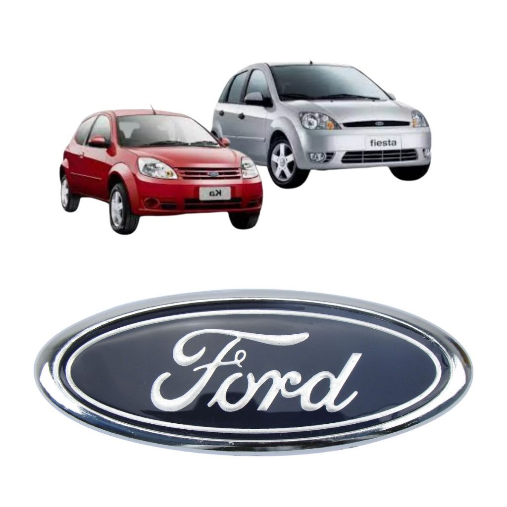 Emblema Grade  Fiesta Street 00 a 06 (Zetec)  - Porta Mala Ford Ka 99 a 05 - Logo Ford Oval reto