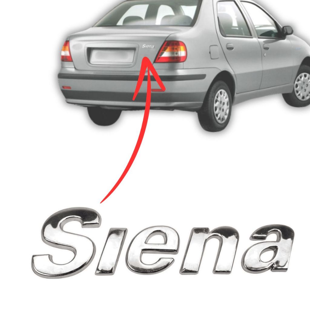 Emblema letreiro SIENA 00/16 - CROMADO em Oferta na Shopee